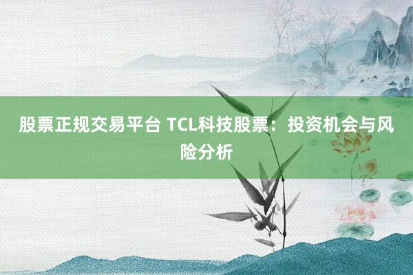 股票正规交易平台 TCL科技股票：投资机会与风险分析