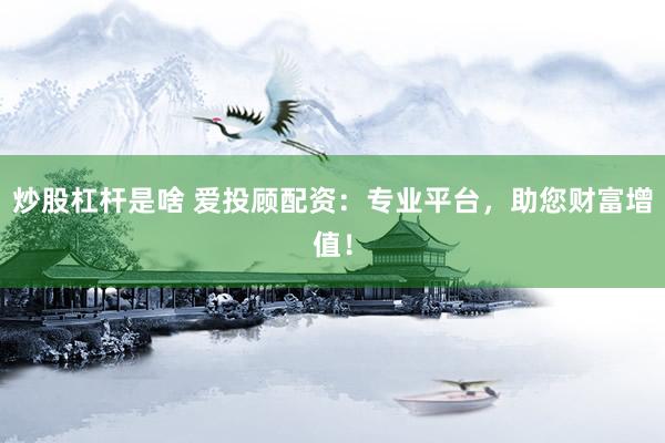 炒股杠杆是啥 爱投顾配资：专业平台，助您财富增值！