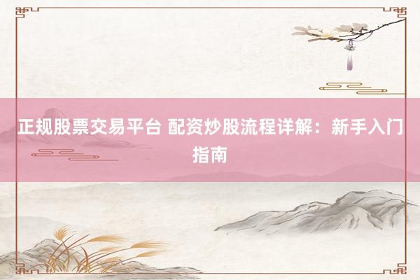 正规股票交易平台 配资炒股流程详解：新手入门指南