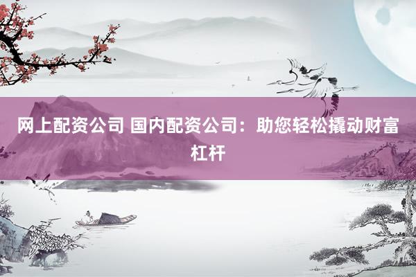 网上配资公司 国内配资公司：助您轻松撬动财富杠杆