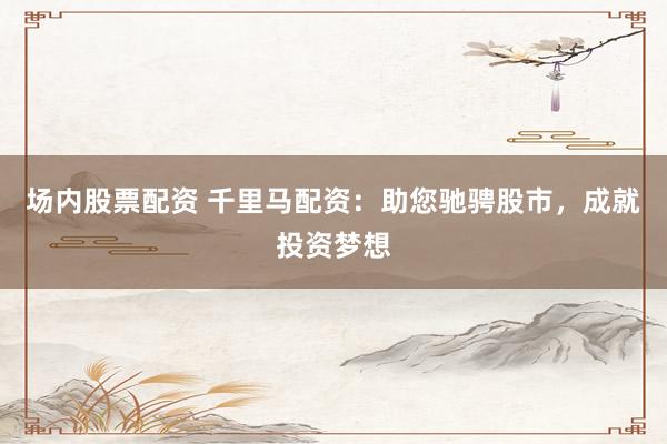 场内股票配资 千里马配资：助您驰骋股市，成就投资梦想