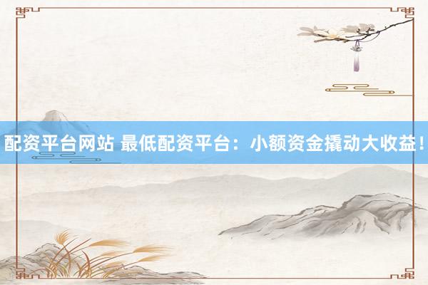 配资平台网站 最低配资平台：小额资金撬动大收益！