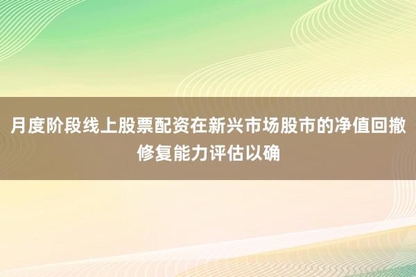 月度阶段线上股票配资在新兴市场股市的净值回撤修复能力评估以确