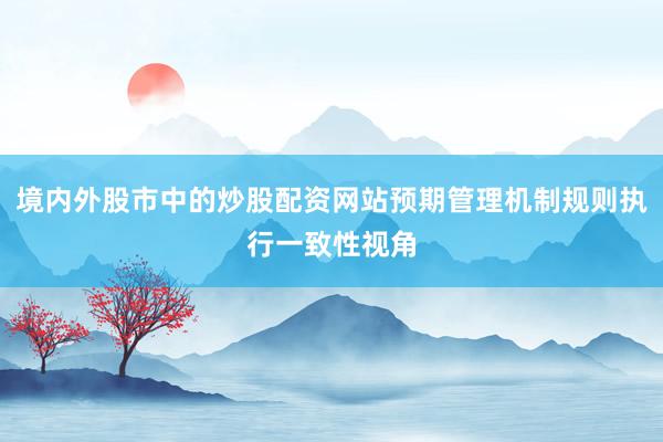 境内外股市中的炒股配资网站预期管理机制规则执行一致性视角
