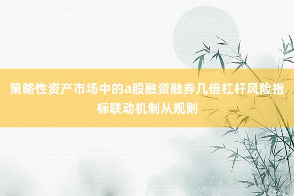 策略性资产市场中的a股融资融券几倍杠杆风险指标联动机制从规则
